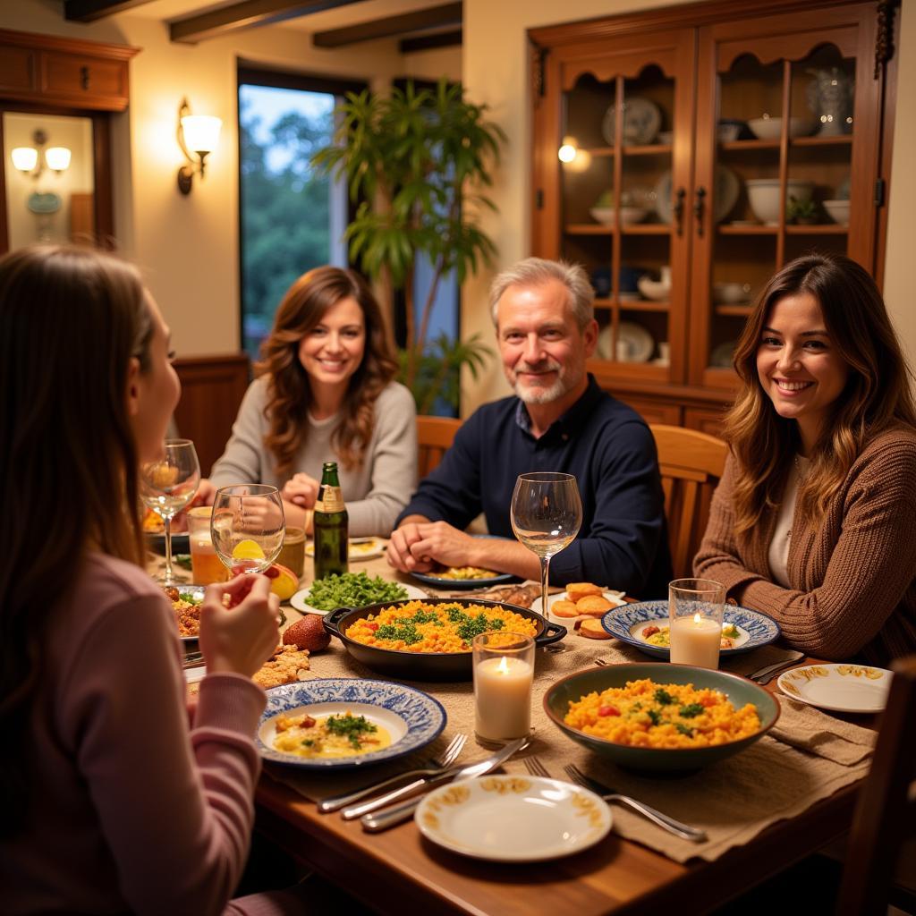 Authentic Spanish Family Dinner at Aquilah Homestay