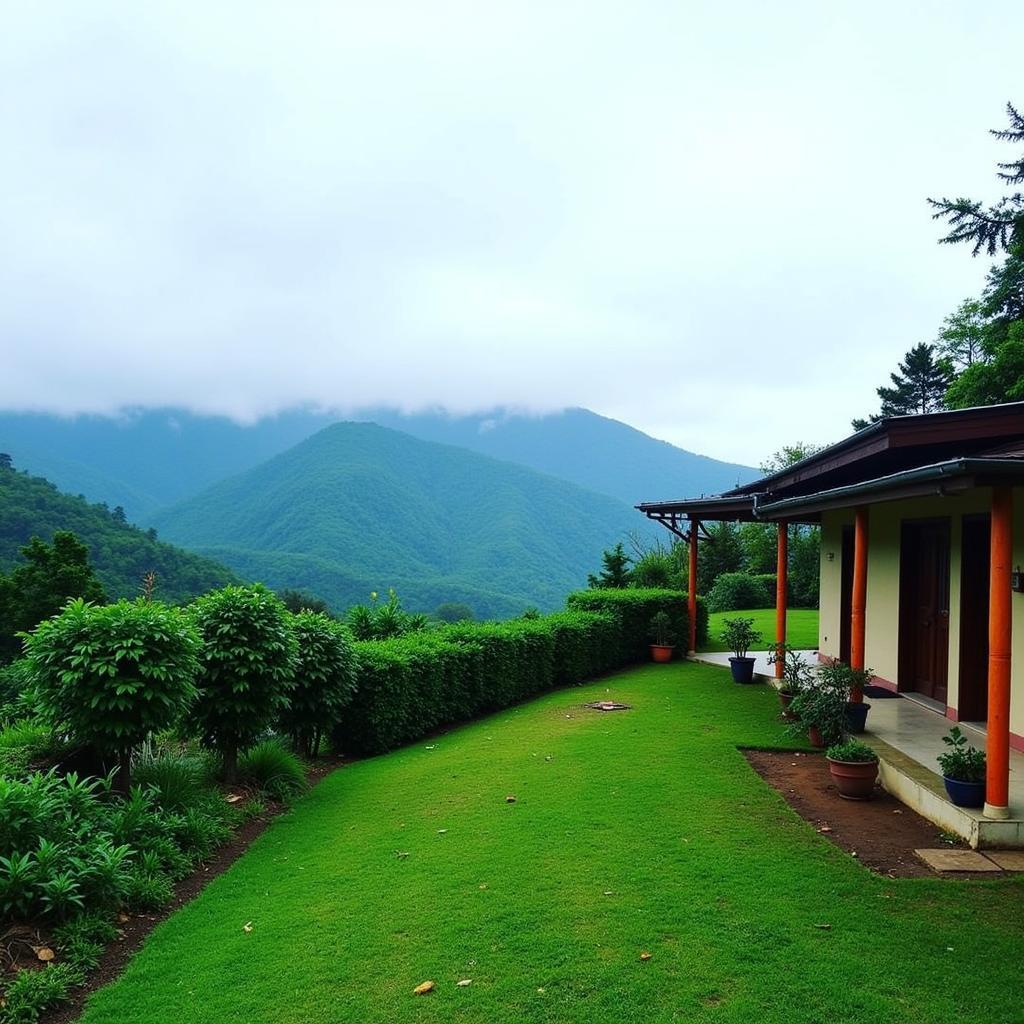 Athulya Homestay Yelagiri surrounded by lush greenery and misty mountains