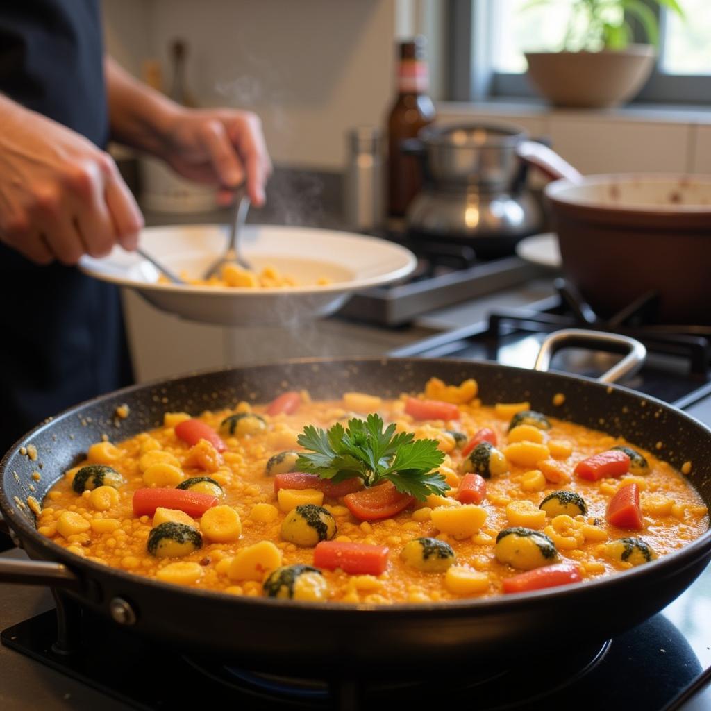 Authentic Spanish Paella in a Homestay