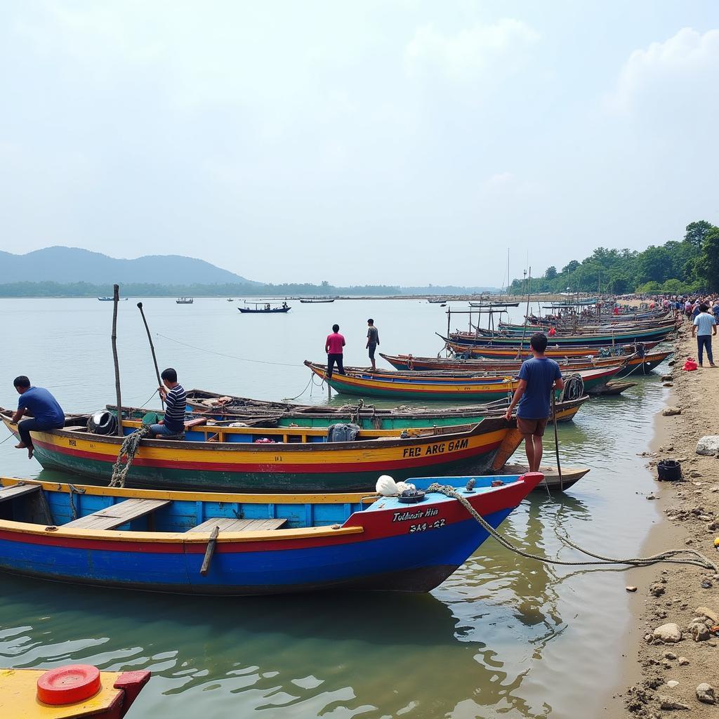 Bagan Lalang Fishing Village: A charming scene of a traditional fishing village with colorful boats and bustling activity.