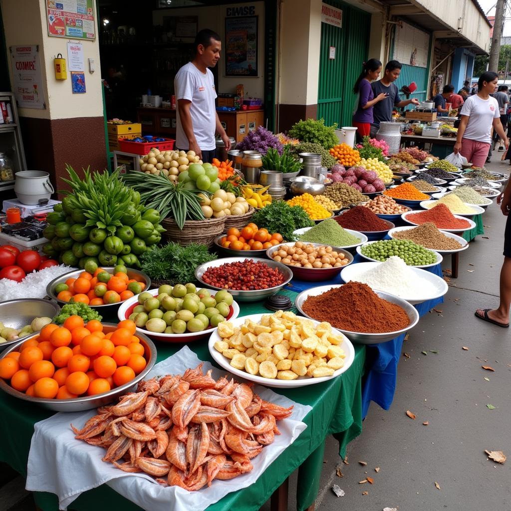 Vibrant Local Food Market in Bagan Lalang