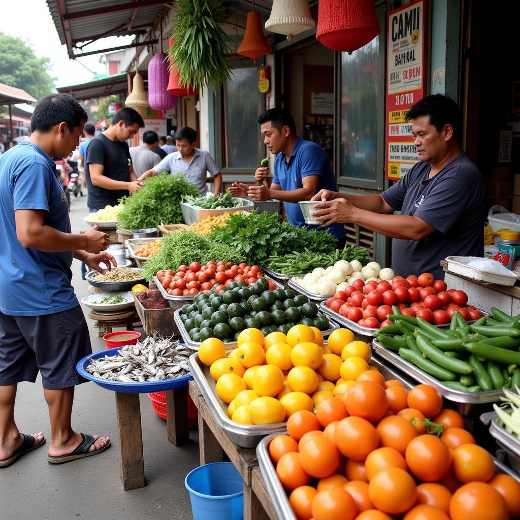 Bai Chay Local Market Scene