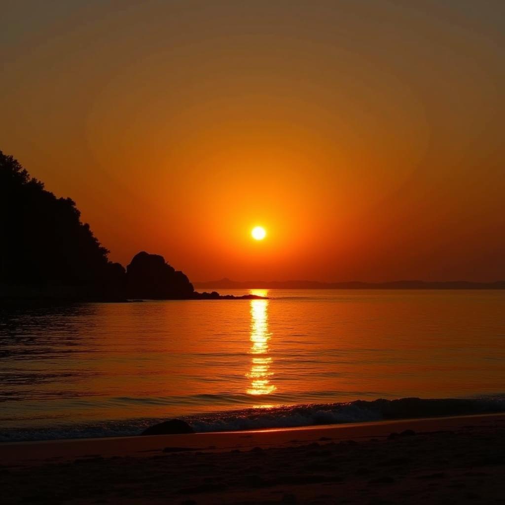 Sunset Over Bai Dong Nghi Son Beach