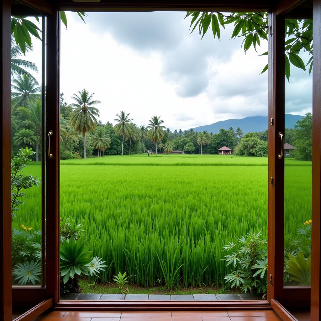 Tranquil Rice Paddy Views from a Bali Homestay