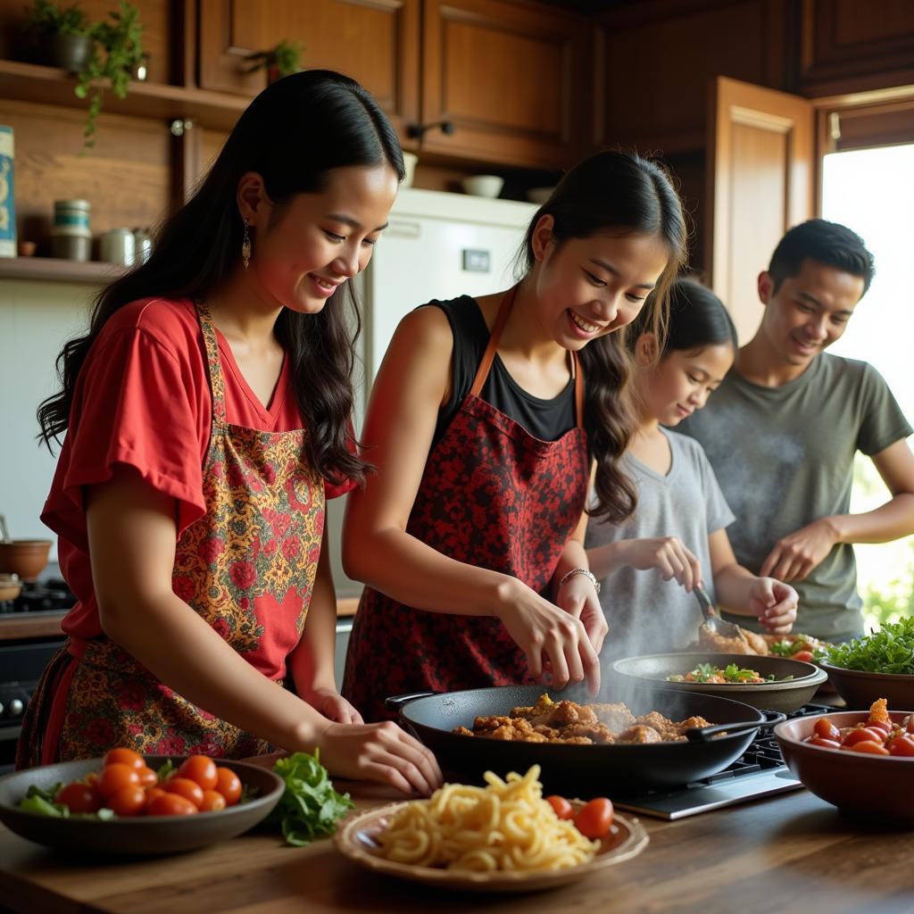 Balinese Family Cooking at Arjuna Homestay