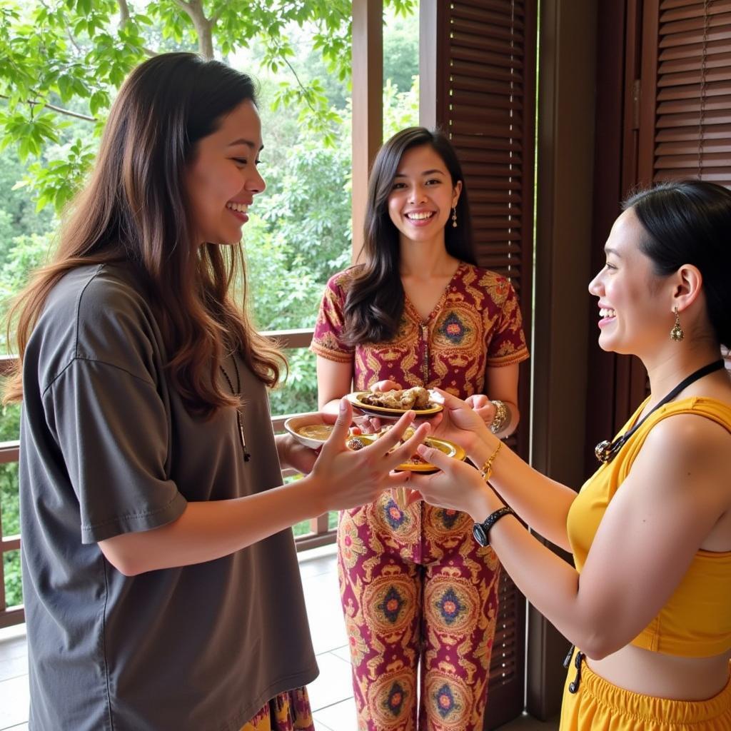 Balinese Family Welcoming Guests at Ekas Homestay Ubud