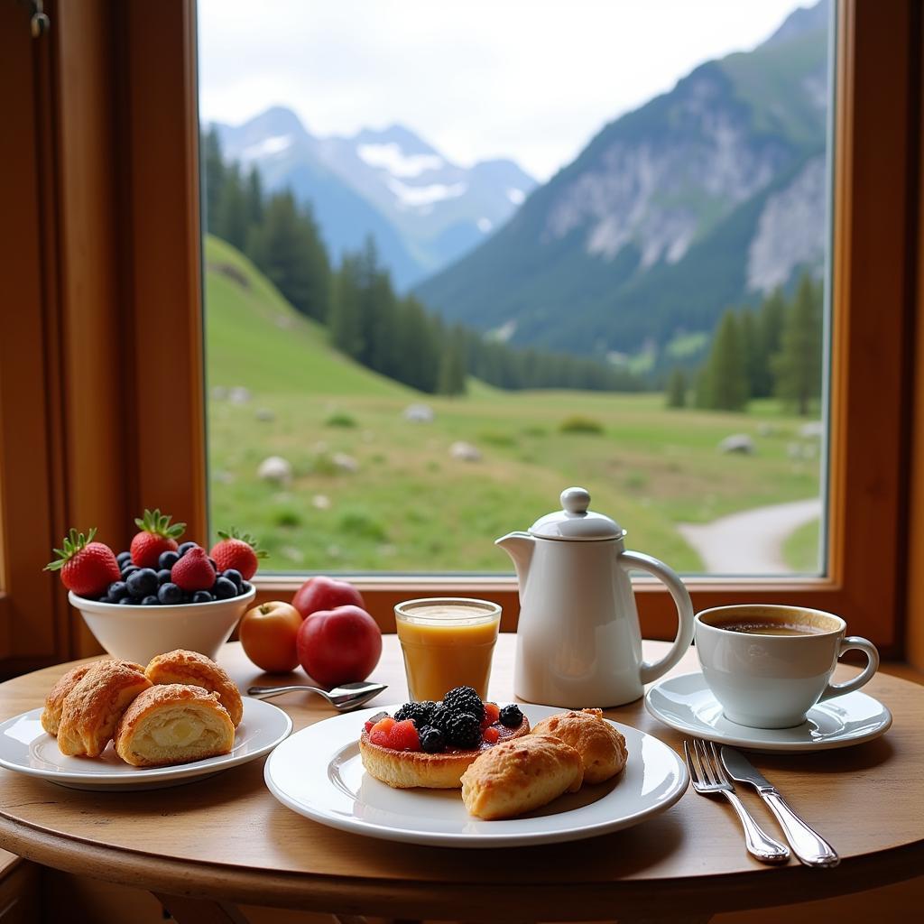 Delicious breakfast spread in a Banff homestay