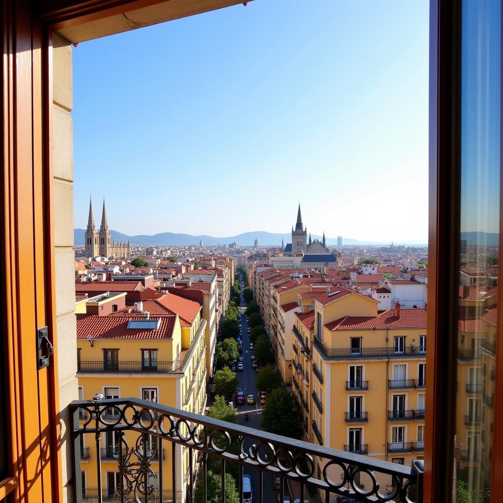 Barcelona City View from a Homestay Balcony