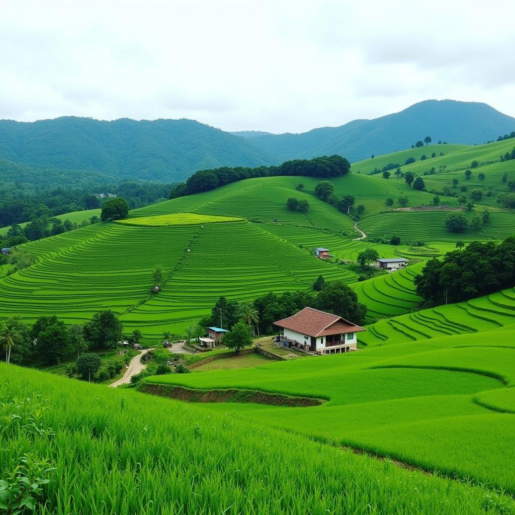 The scenic beauty of Batu Kurau, Perak, Malaysia, surrounding a homestay