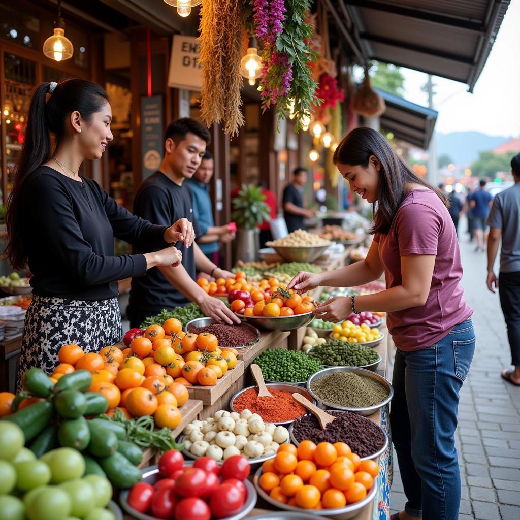 Exploring the vibrant local market near a Batu Malang homestay