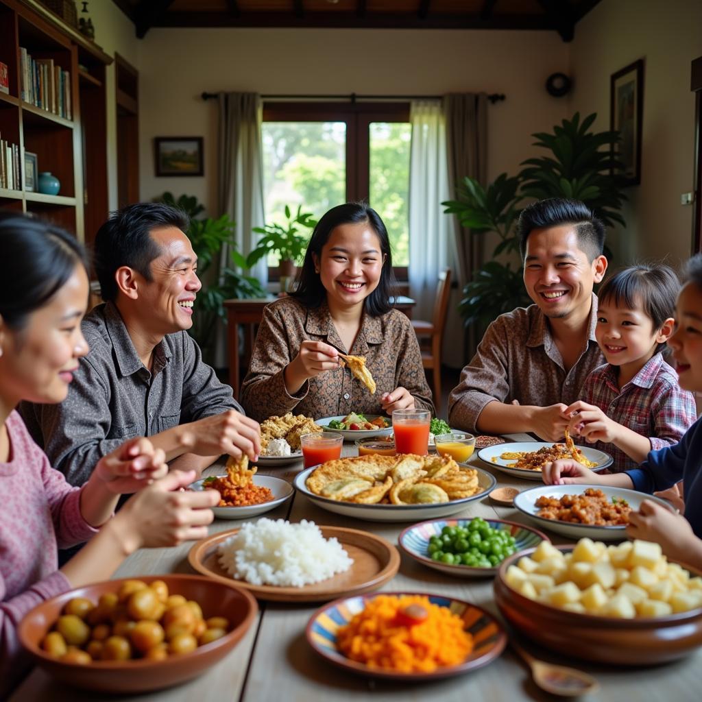 Sharing a Meal with a Local Family in Bau