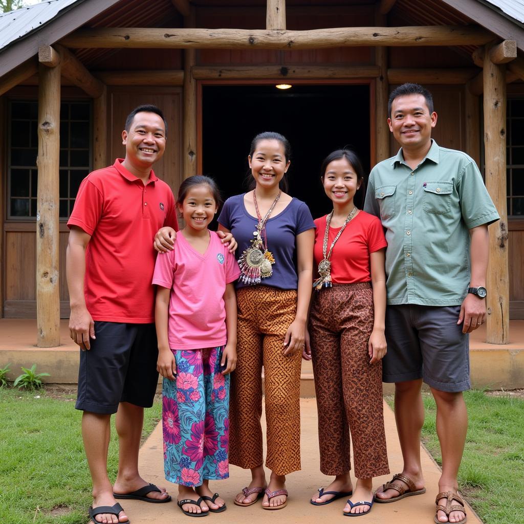 Bidayuh Family at their Homestay in Serian