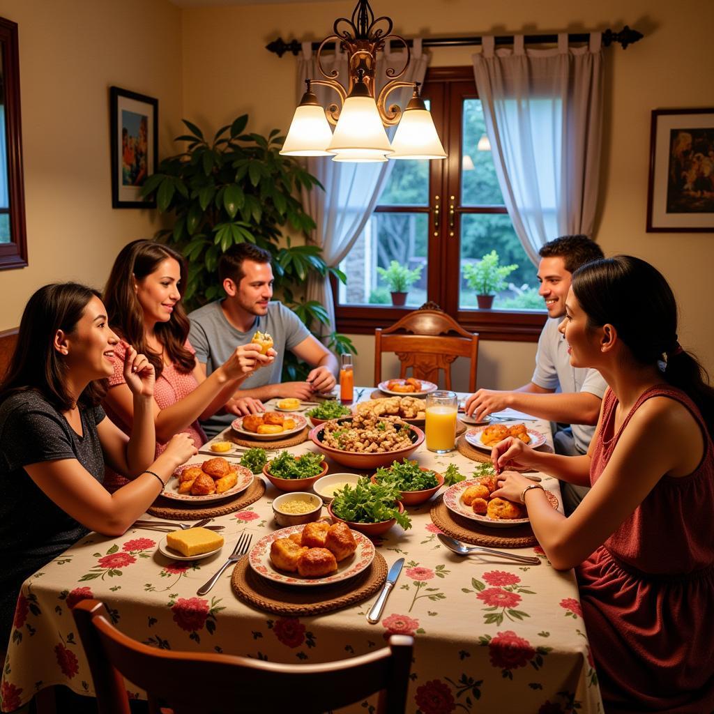 Black Homestay: Enjoying a Spanish Family Dinner