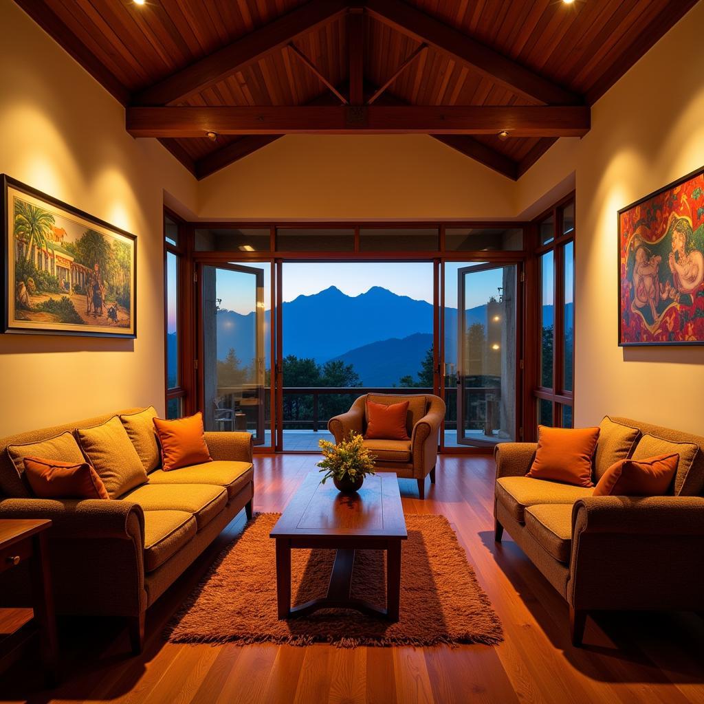 Cozy living room in a Bliss Homestay Ooty