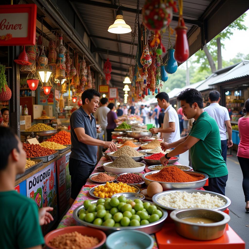 Exploring the vibrant local market near BMG Homestay Batu Caves