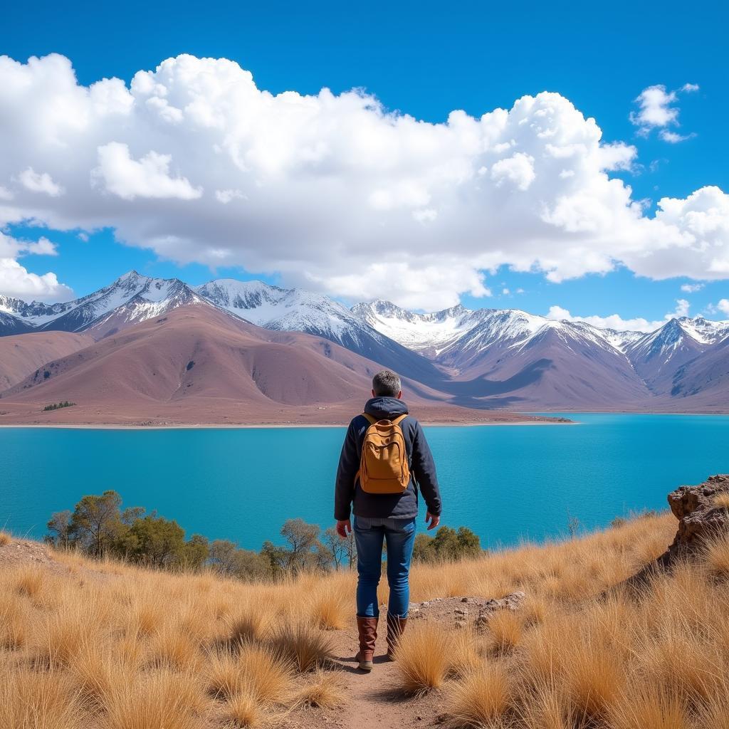 Homestay Guest Enjoying Lake Titicaca View