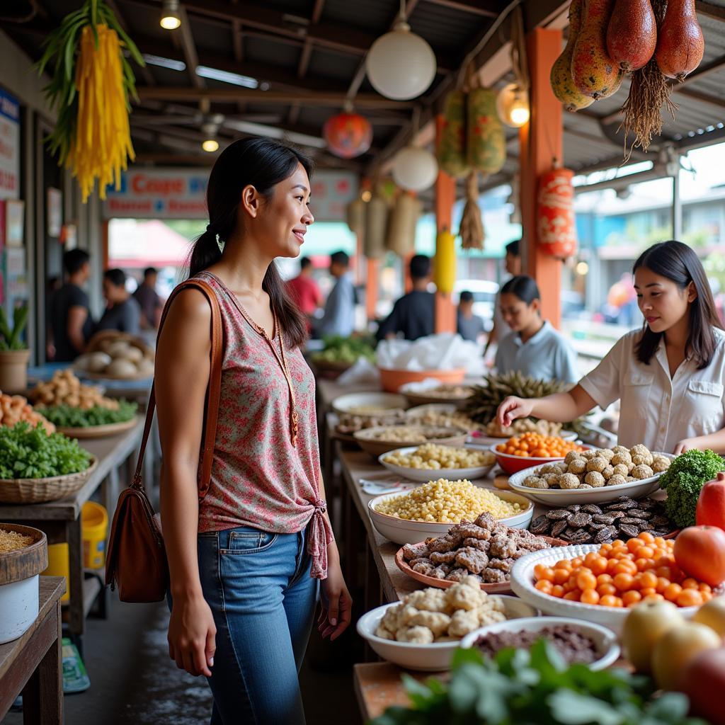 Visiting the local market with homestay host