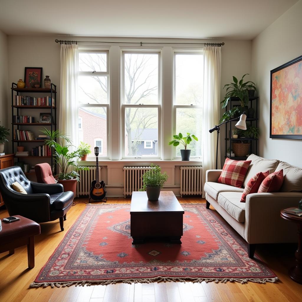 Comfortable living room in a Boston homestay