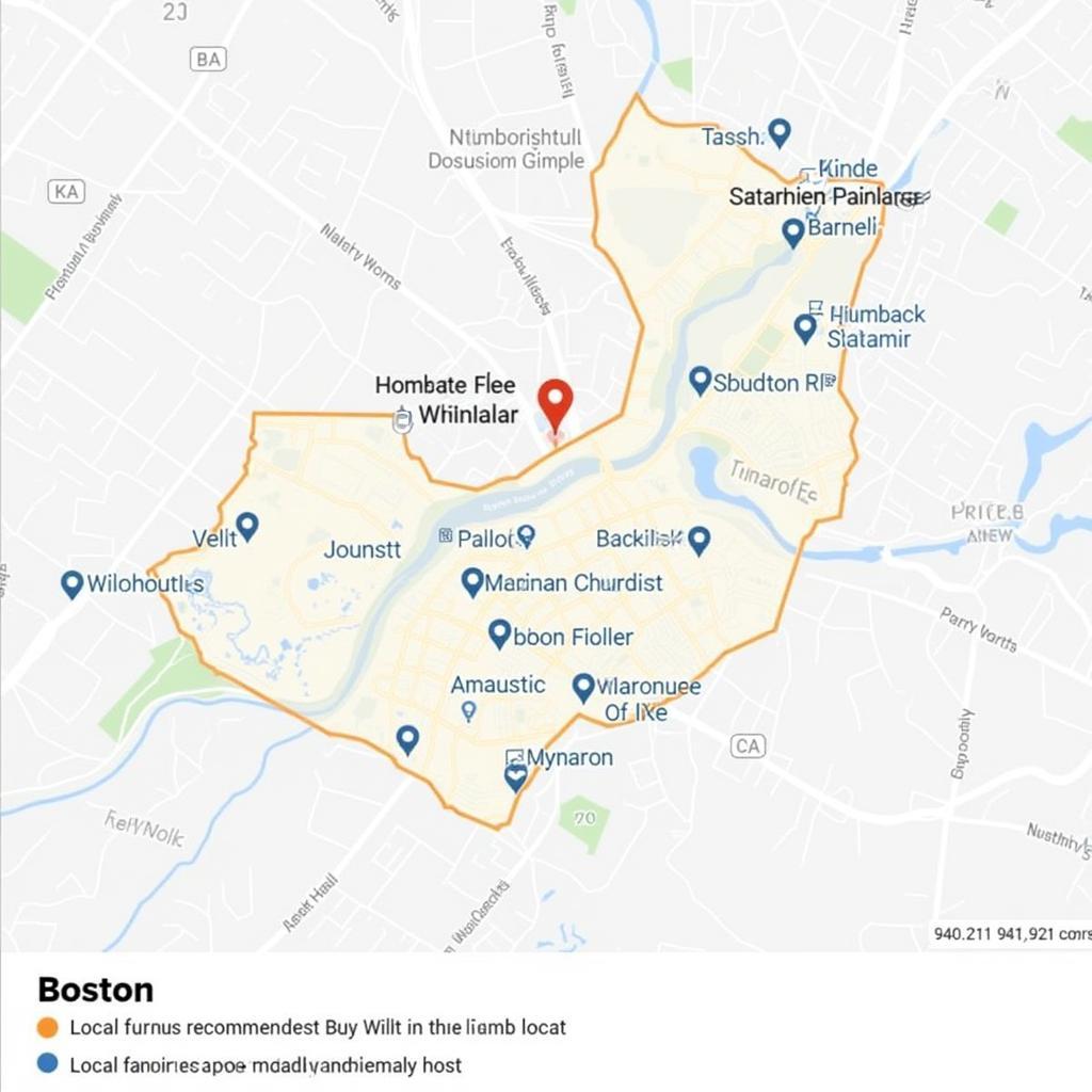 Boston Homestay Local Map