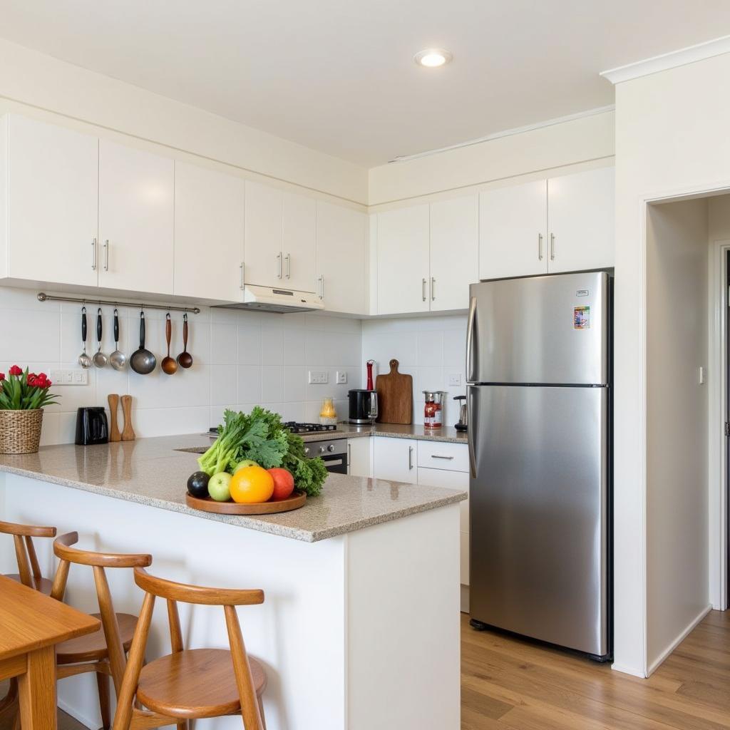 Budget-friendly kitchen in a Brisbane homestay