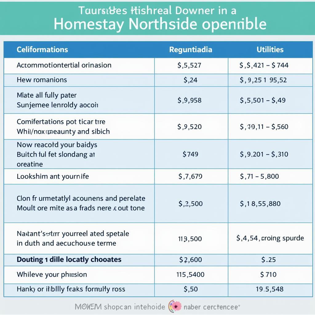 Breakdown of homestay costs and inclusions in Brisbane Northside