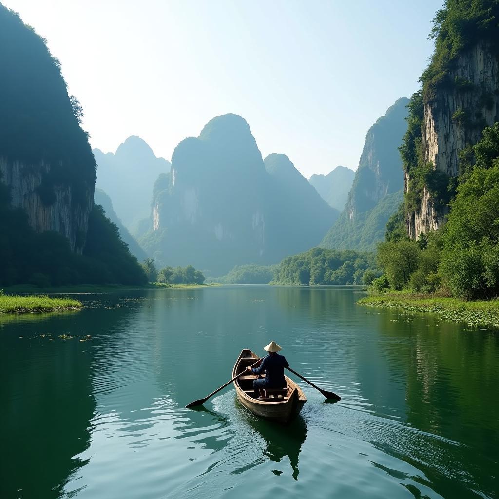 Boat Trip on Tam Coc River near Buffalo Eco Garden Homestay