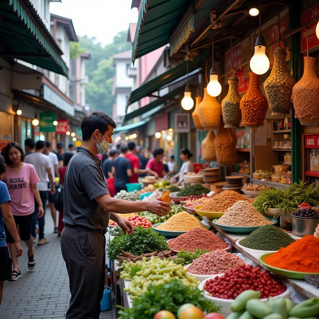 Vibrant local market in Bukit Katil, Melaka