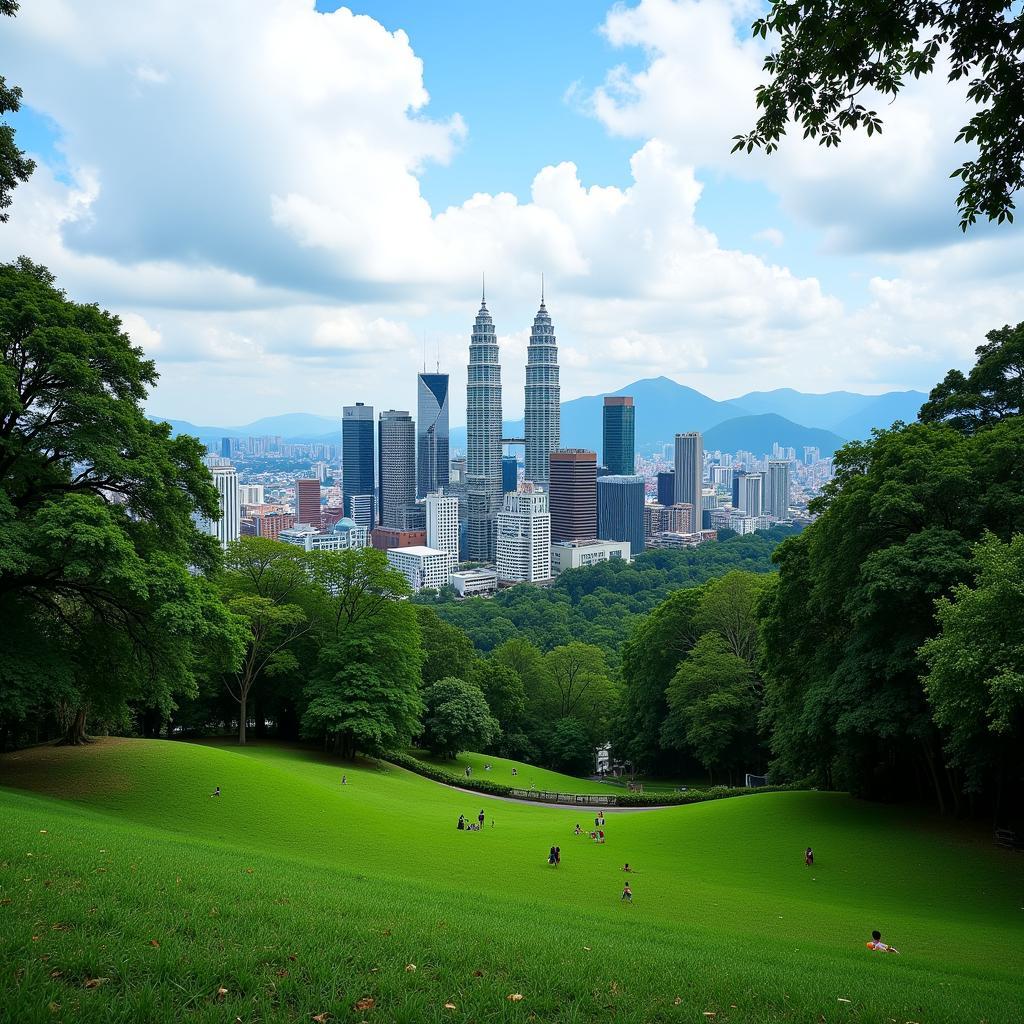 Kuala Lumpur Skyline View from Bukit Rahman Putra