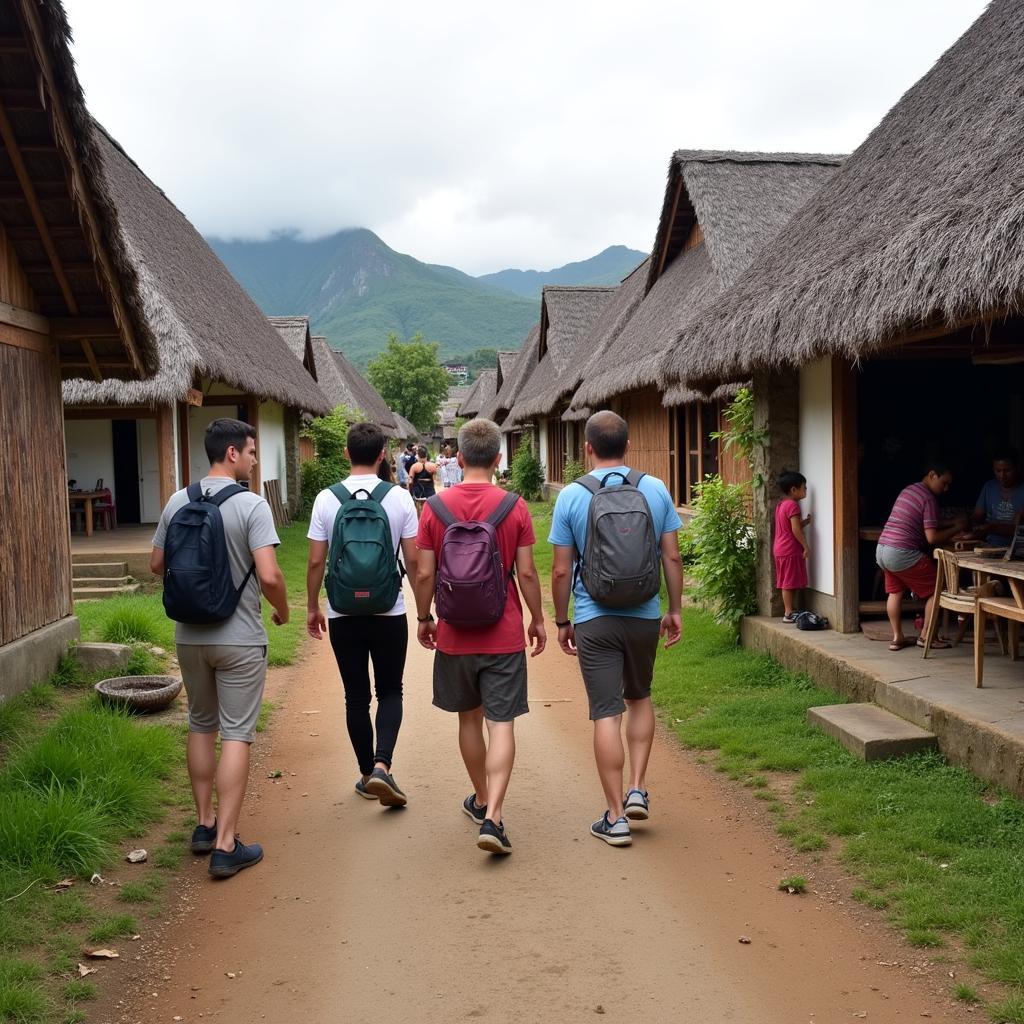 Exploring a traditional village near a bule homestay in Lombok