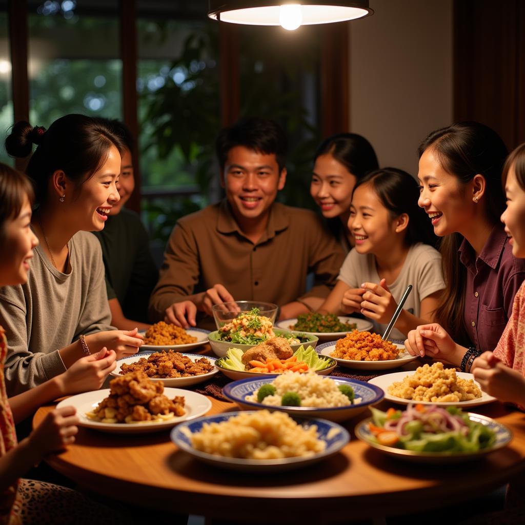 Cambodian Homestay Family Meal