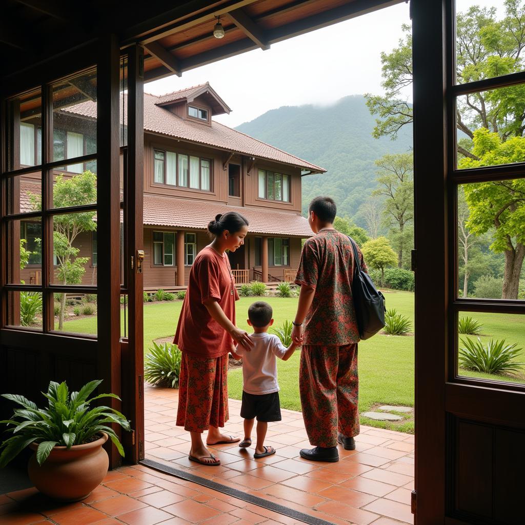 Malay Family Welcoming Guests at Their Homestay in Cameron Highlands