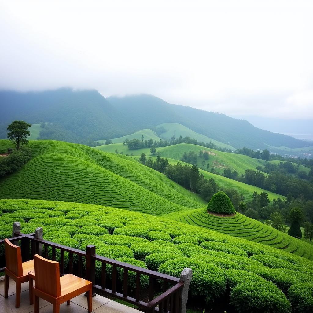 A breathtaking view of the tea plantations from a homestay in Cameron Highlands