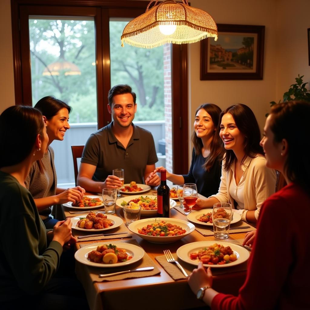 Authentic Spanish Family Dinner at a Canaan Homestay