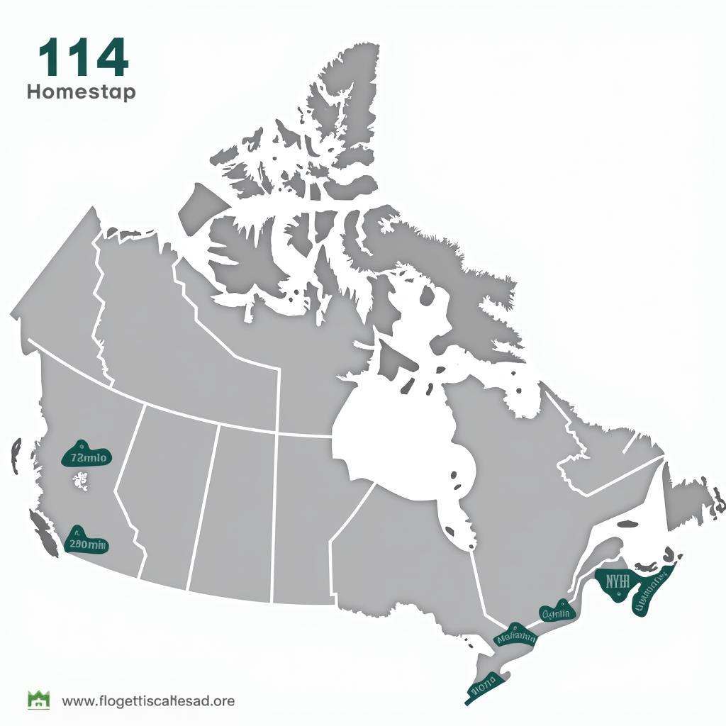 Map of Canada showing average homestay allowances in different provinces