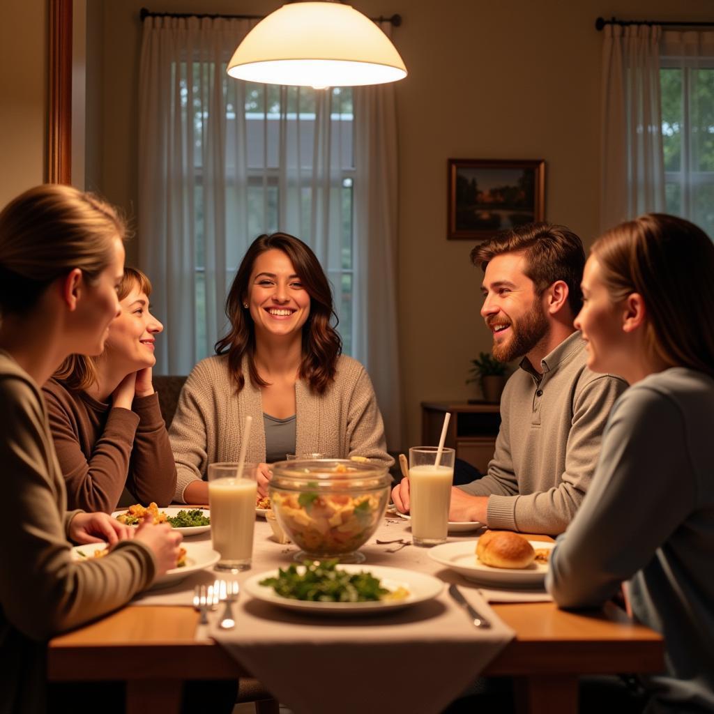 Canadian Homestay Family Dinner