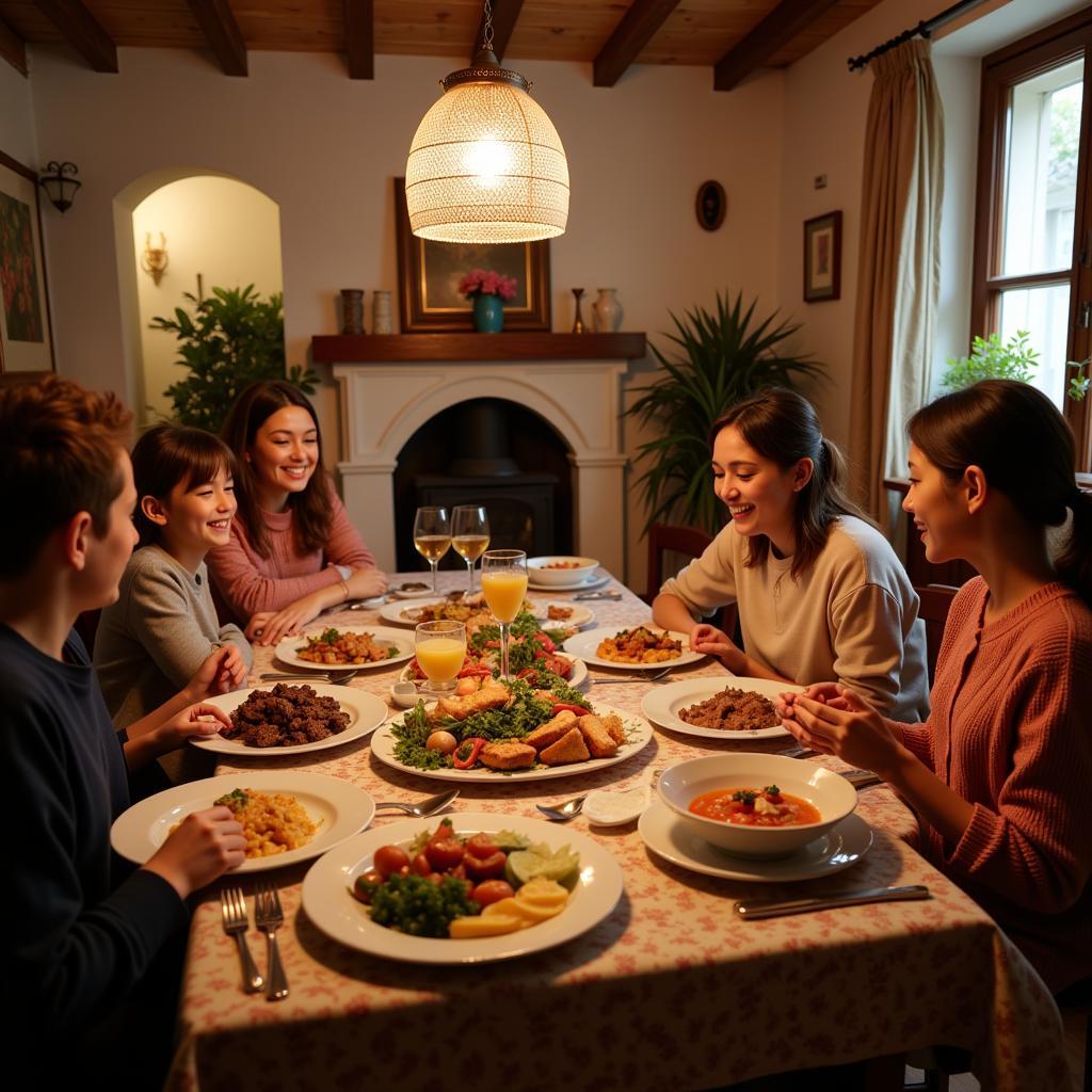 Canary Islands Homestay Family Dinner