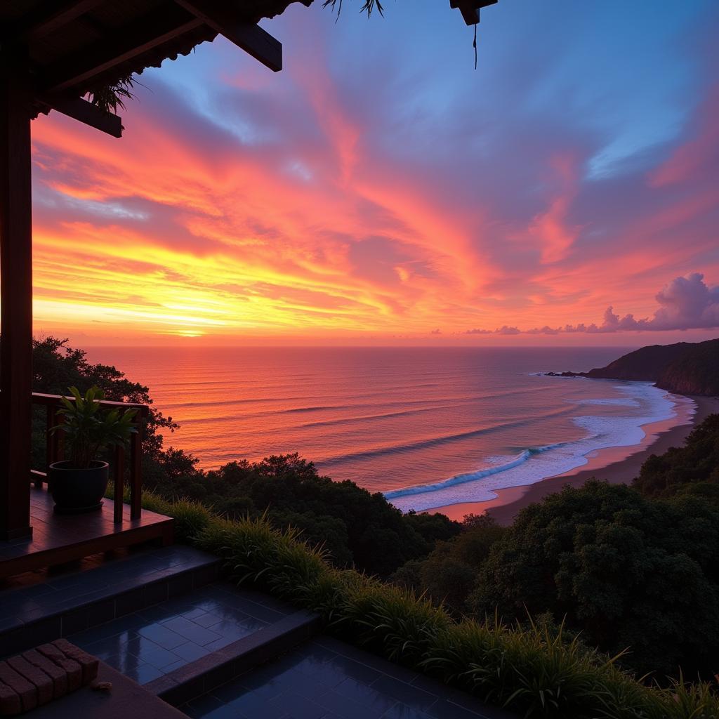 Stunning Sunset View from Canggu Homestay