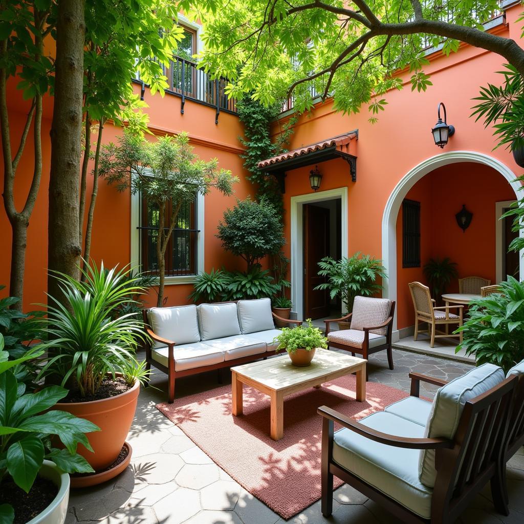 Tranquil Courtyard of Casa Castellon Homestay