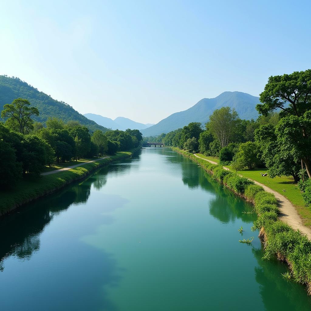 Breathtaking view of the Chanthaburi river and surrounding landscape