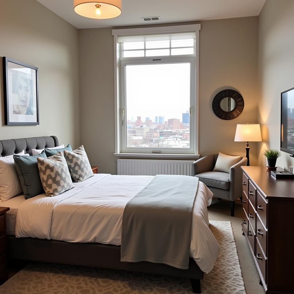 Comfortable and stylish bedroom in a Chicago homestay