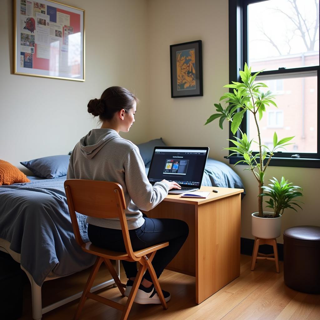 Chicago Homestay Student Studying