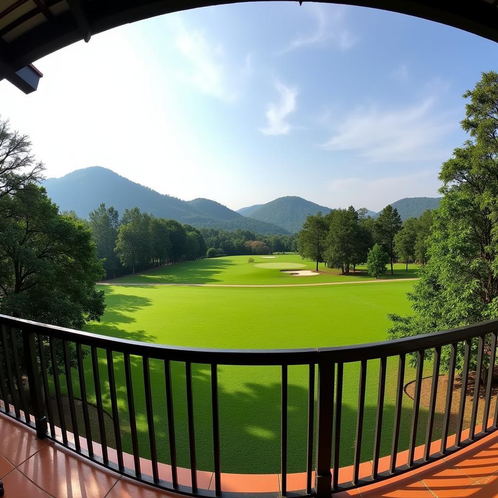 Panoramic View of Chikmagalur Golf Course from a Homestay