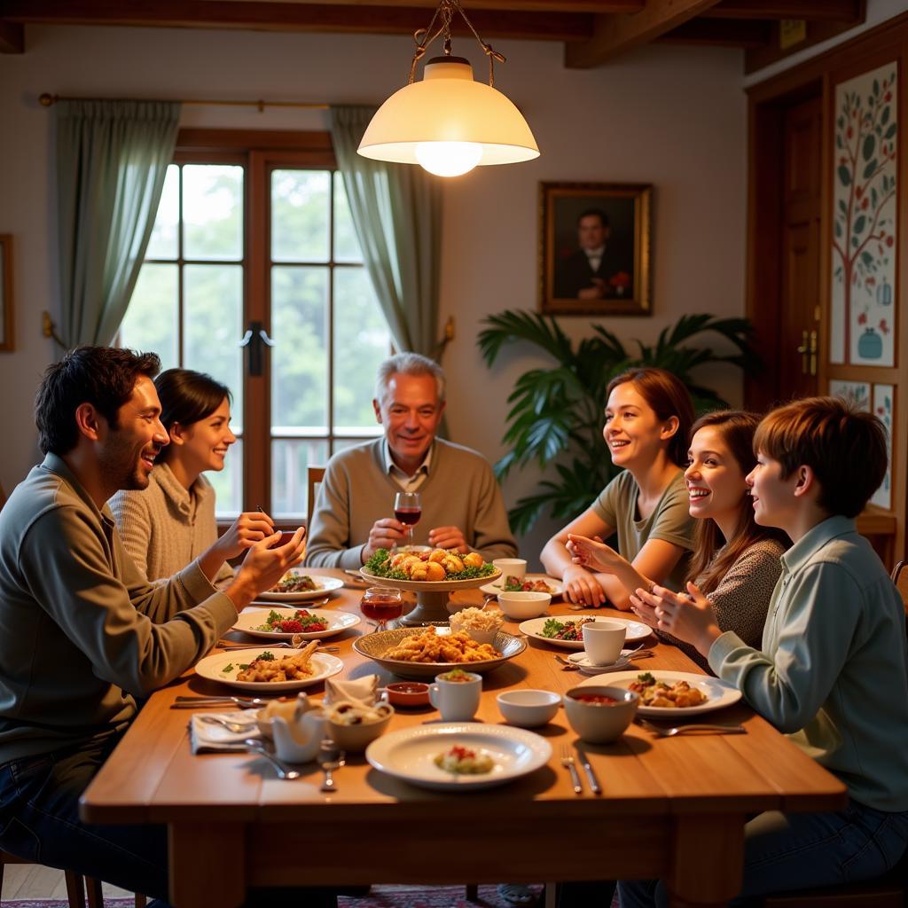 Family enjoying a traditional Malnad meal at a Chikmagalur homestay