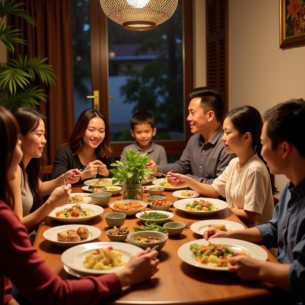 Sharing a Meal with a Local Family in Cô Tô Haki