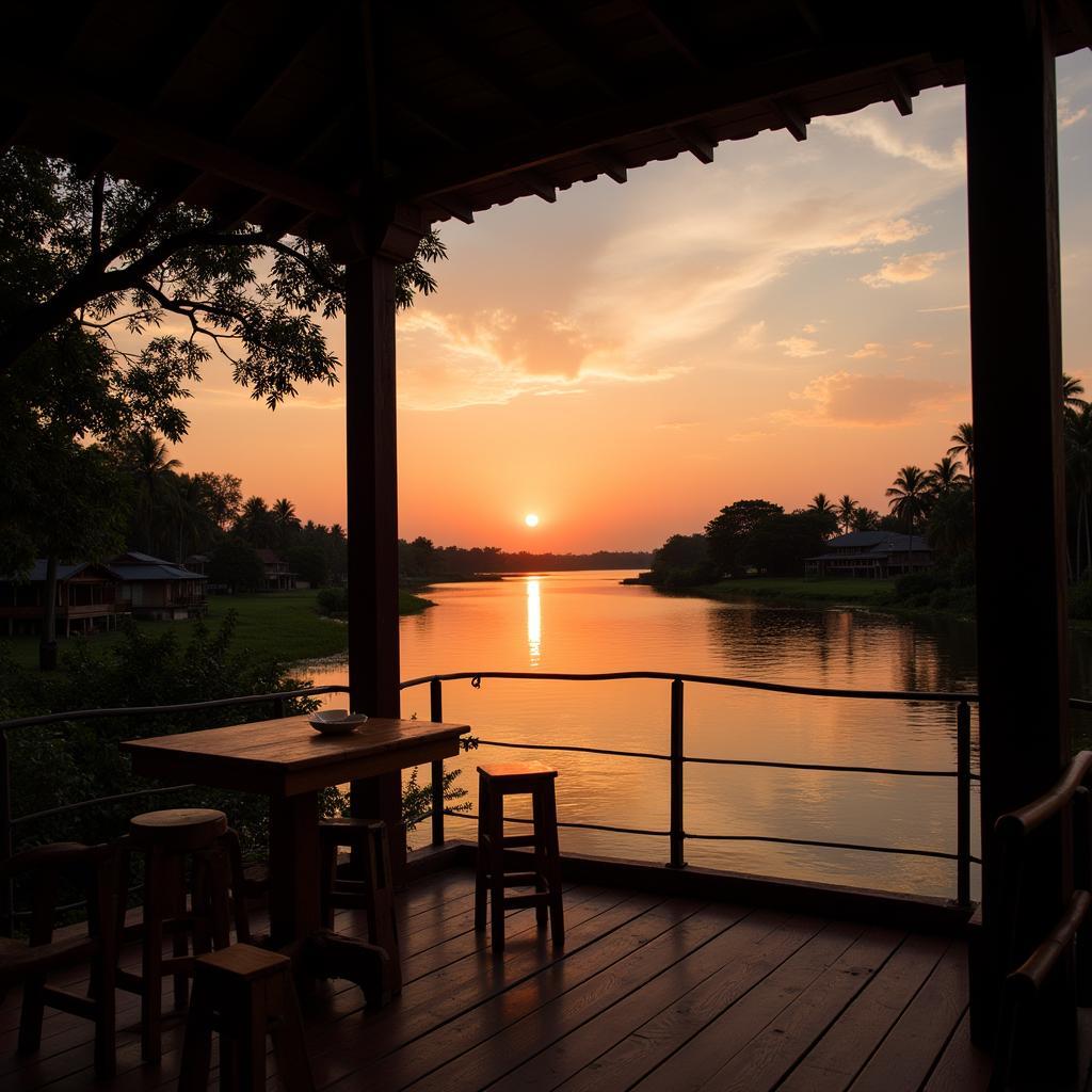 Sunset View over Cochin Backwaters from Homestay