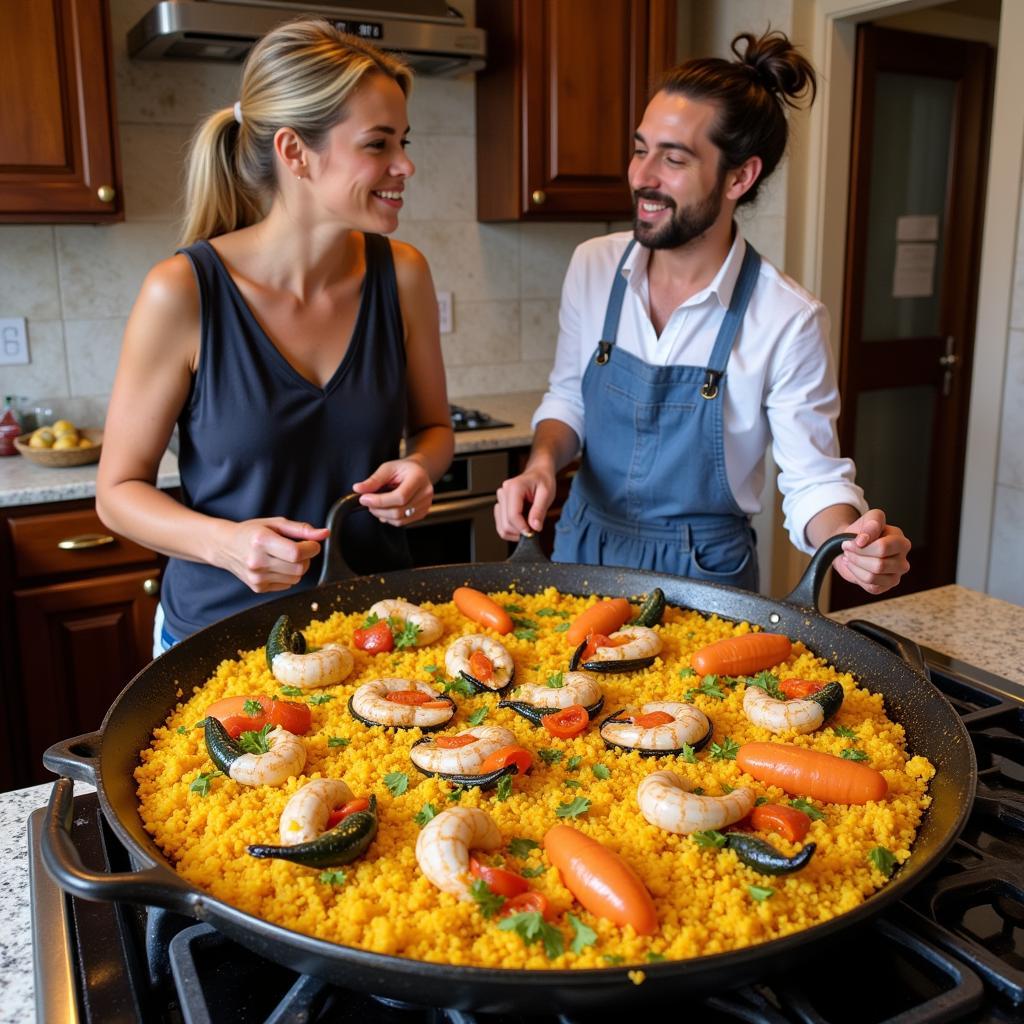 Cooking Paella with Spanish Host