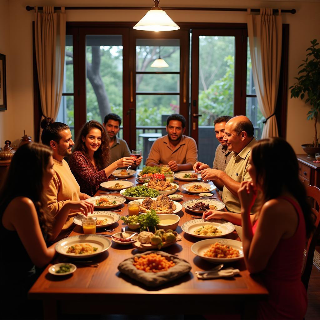 Enjoying a traditional meal with a local family in Coonoor