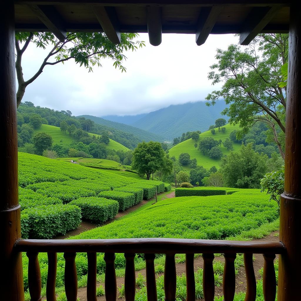 View of a coffee plantation from a Kushalnagar Madikeri homestay