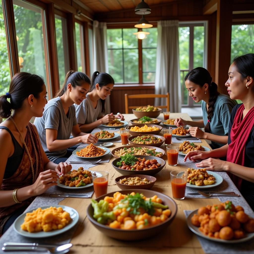 Enjoying Local Cuisine at a Coorg Homestay