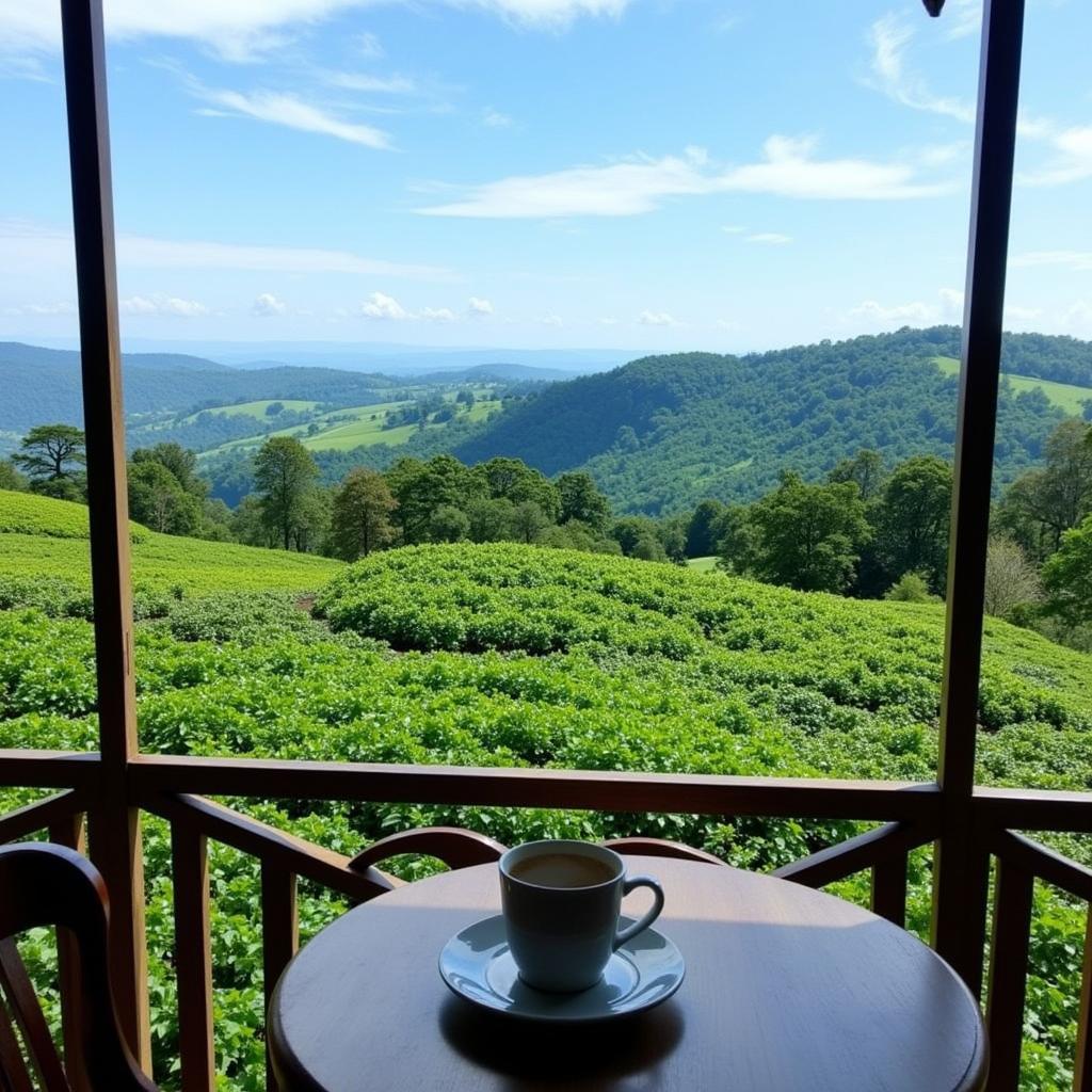 Scenic view from a Coorg homestay balcony